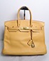 Birkin 35 Clemence Leather in Natural Sable, front view